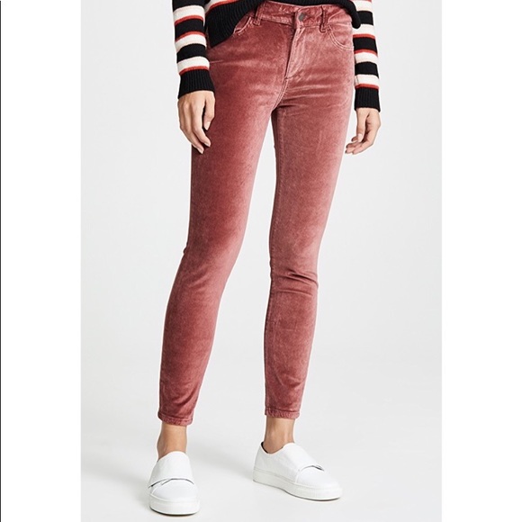 DL1961 Margaux Mid-Rise Velvet Ankle Skinny Jeans NEW
